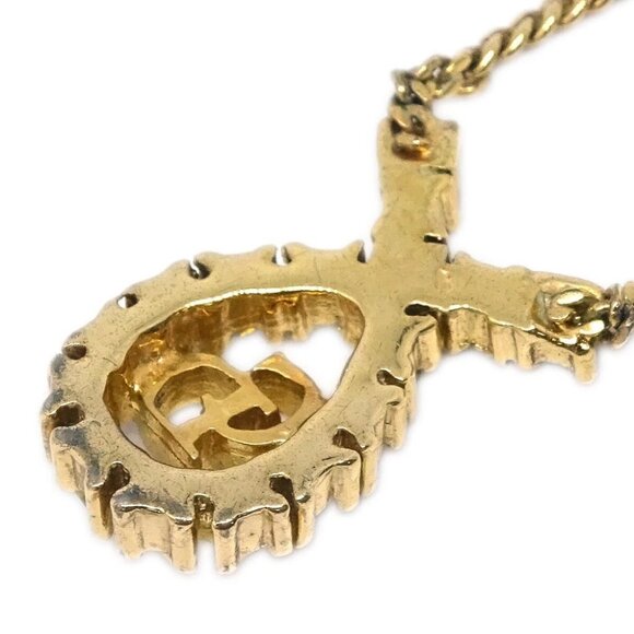 Christian Dior Necklace Pendant Gold Rhinestone 165047 - Picture 3 of 4
